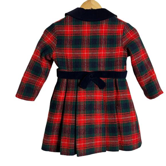 Vintage Rothschild of Philadelphia Red Plaid Girls Double Breasted Coat 4T - Picture 8 of 12
